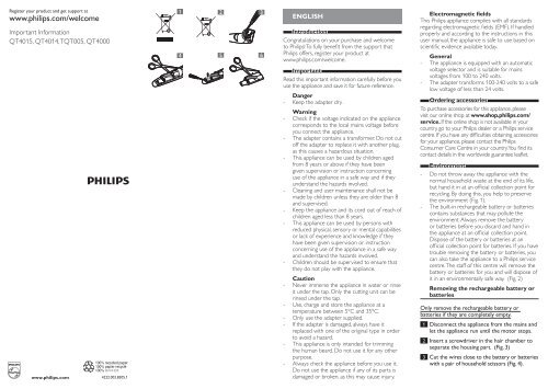 Philips Beardtrimmer series 3000 tondeuse &agrave; barbe - Instructions avant utilisation - MSA