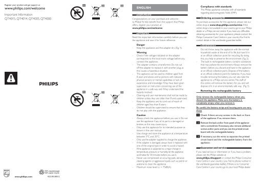 Philips Beardtrimmer series 3000 tondeuse &agrave; barbe - Instructions avant utilisation - SWE