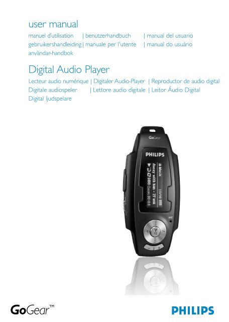 Philips GoGear Baladeur audio &agrave; m&eacute;moire flash - Mode d&rsquo;emploi - SWE