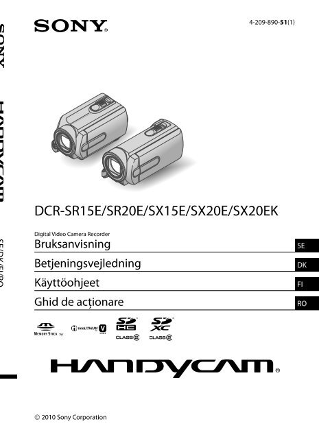 Sony DCR-SX15E - DCR-SX15E Istruzioni per l'uso Svedese