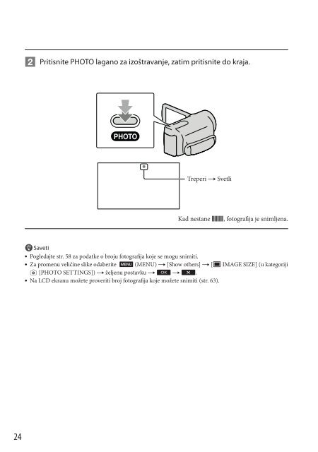 Sony DCR-SX15E - DCR-SX15E Istruzioni per l'uso Serbo