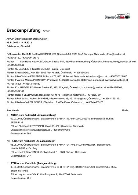 Brackenprüfung AP/GP - Österreichischer Brackenverein