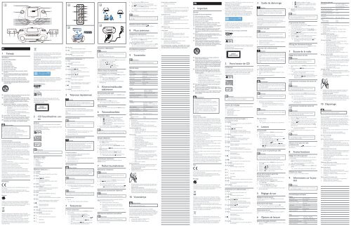 Philips Lecteur de CD - Mode d&rsquo;emploi - FRA