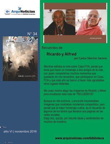 e-AN 34 N° 2 Recuerdos de Ricardo y Alfred por el arq. Carlos Sanchez Saravia
