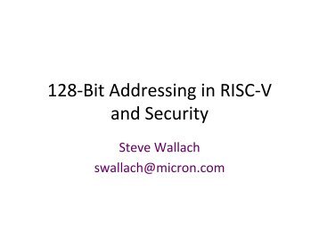128-Bit Addressing in RISC-V and Security