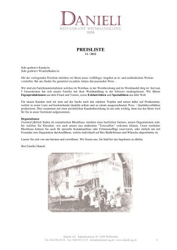 PREISLISTE - Danieli AG