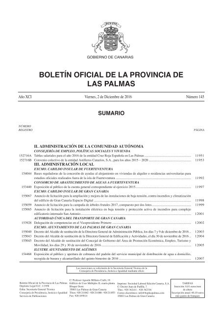 mezclador Dependiente unir BOLETÍN OFICIAL DE LA PROVINCIA DE LAS PALMAS