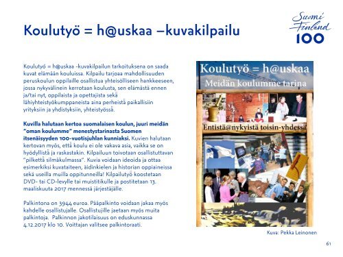 Suomi 100 -opas kouluille ja oppilaitoksille