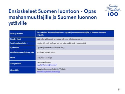 Suomi 100 -opas kouluille ja oppilaitoksille