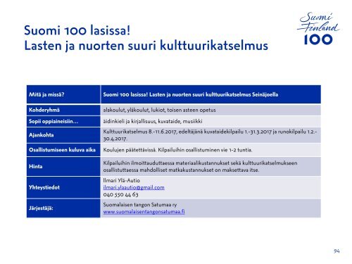 Suomi 100 -opas kouluille ja oppilaitoksille