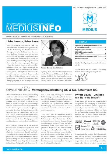 Vermögensverwaltung AG & Co. SafeInvest KG - Medius GmbH