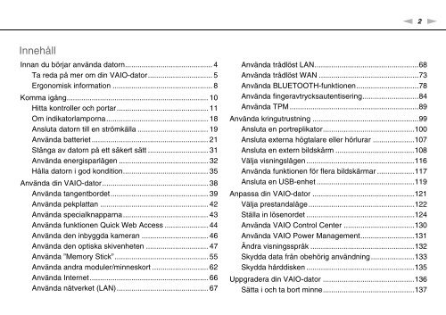 Sony VPCSE2F1E - VPCSE2F1E Istruzioni per l'uso Svedese