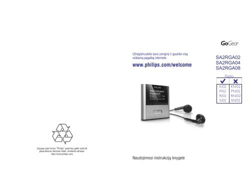 Philips GoGEAR Baladeur MP3 - Mode d&rsquo;emploi - LIT