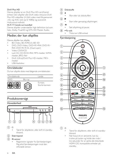 Philips 9000 series Lecteur de disques Blu-ray - Mode d&rsquo;emploi - DAN