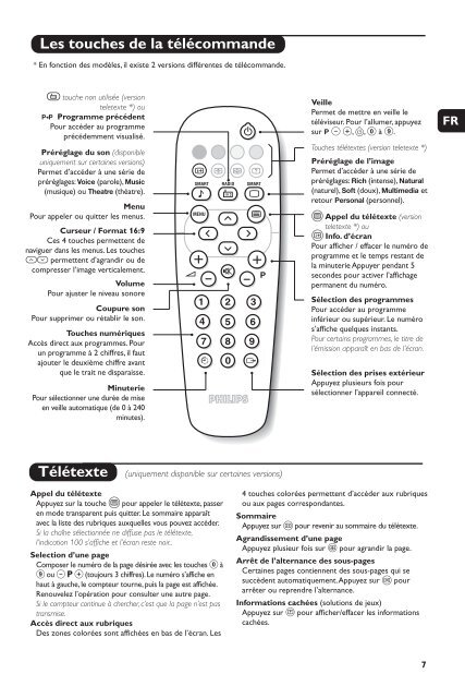 Philips T&eacute;l&eacute;viseur - Mode d&rsquo;emploi - ESP