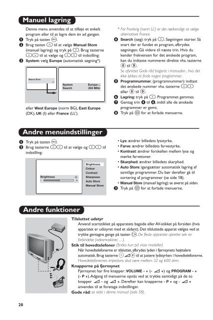 Philips T&eacute;l&eacute;viseur - Mode d&rsquo;emploi - POR