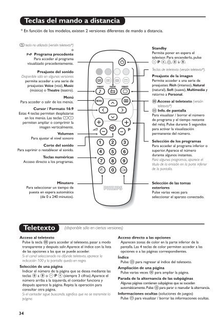 Philips T&eacute;l&eacute;viseur - Mode d&rsquo;emploi - POR