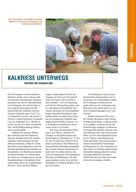 Varus-Kurier - Varusforschung in Kalkriese: Die Örtlichkeit der ...