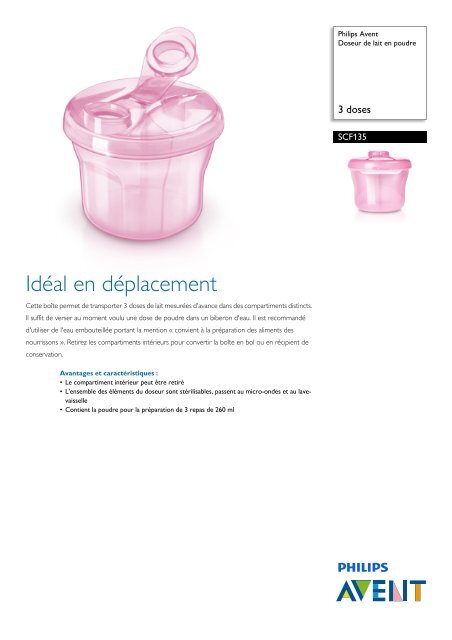 Doseur de lait en poudre Philips Avent