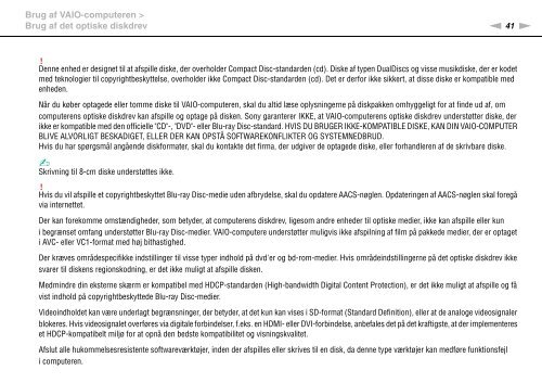 Sony VPCF12E1E - VPCF12E1E Istruzioni per l'uso Danese