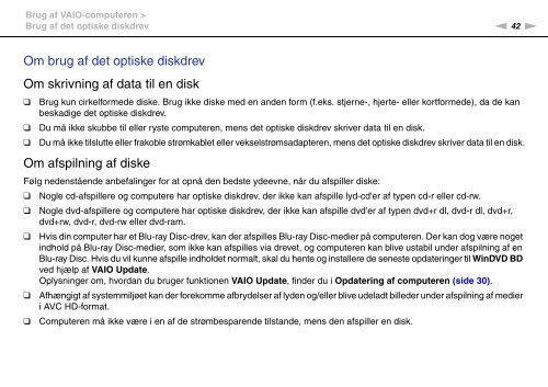 Sony VPCF12E1E - VPCF12E1E Istruzioni per l'uso Danese