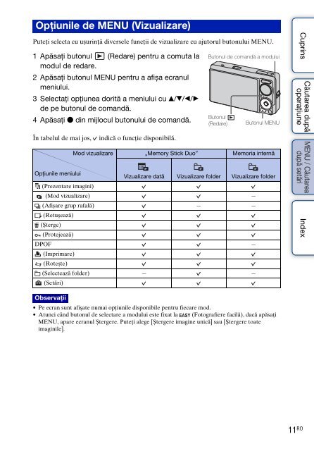 Sony DSC-WX1 - DSC-WX1 Istruzioni per l'uso Rumeno