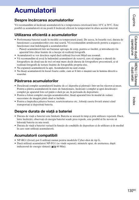 Sony DSC-WX1 - DSC-WX1 Istruzioni per l'uso Rumeno