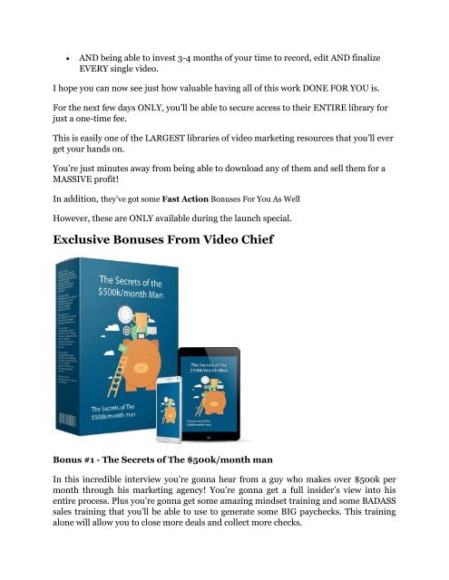 Video Chief Review and (Free) GIANT $14,600 BONUS