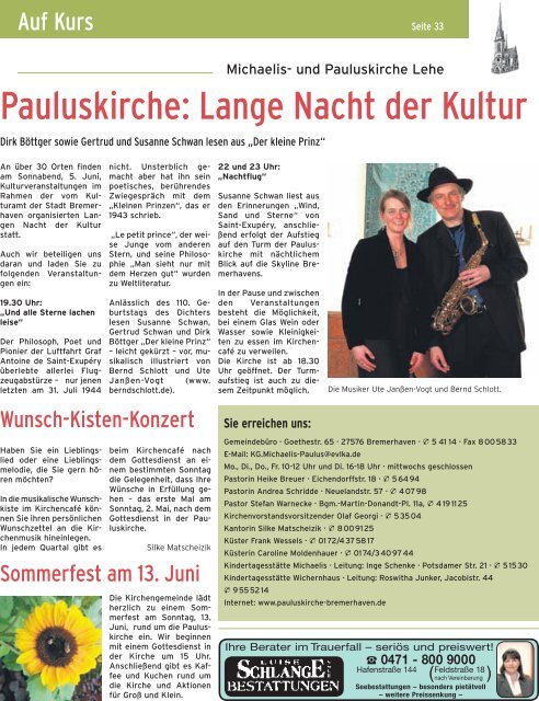 Sie erreichen uns - Evangelisch-lutherischer Kirchenkreis ...