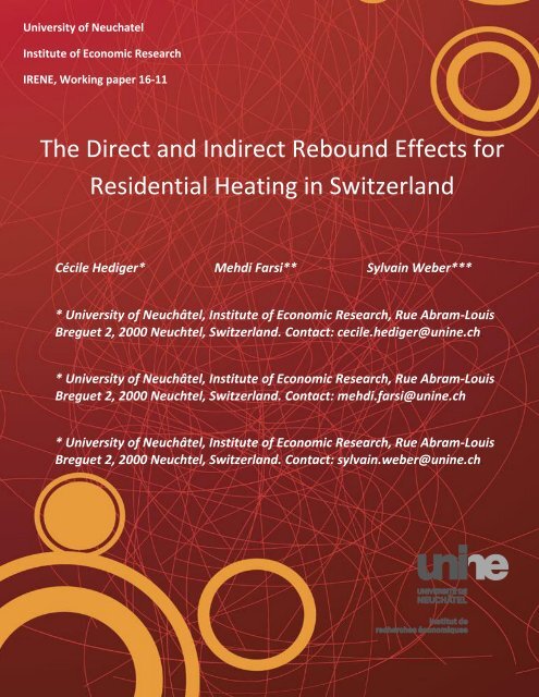 The Direct and Indirect Rebound Effects for Residential Heating in Switzerland