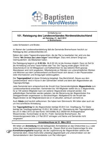 DOWNLOAD Einladungsschreiben - Baptisten im Nordwesten