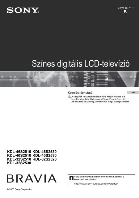 Sony KDL-32S2510 - KDL-32S2510 Istruzioni per l'uso Ungherese