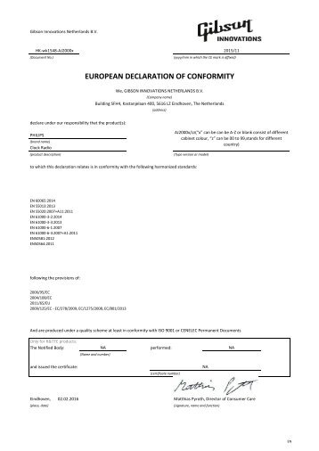 Philips Radio-rÃ©veil - DÃ©claration de conformitÃ© - DAN