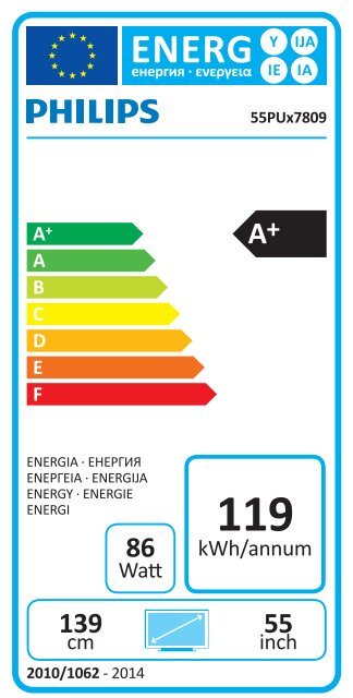 Philips 7800 series T&amp;eacute;l&amp;eacute;viseur LED Ultra HD 4K Smart  TV ultra-plat - Europeen Energy Label - GLOBAL