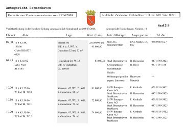 Amtsgericht Bremerhaven Saal 219