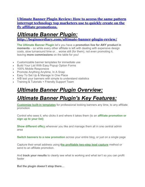 Ultimate Banner Plugin Review Giant Bonus Amp Discount