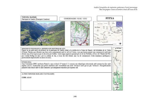 Anàlisi fisiogràfica de topònims andorrans d’arrel preromana