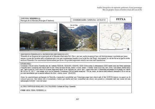 Anàlisi fisiogràfica de topònims andorrans d’arrel preromana