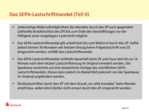 Allgemeine Informationen zur SEPA-Lastschrift