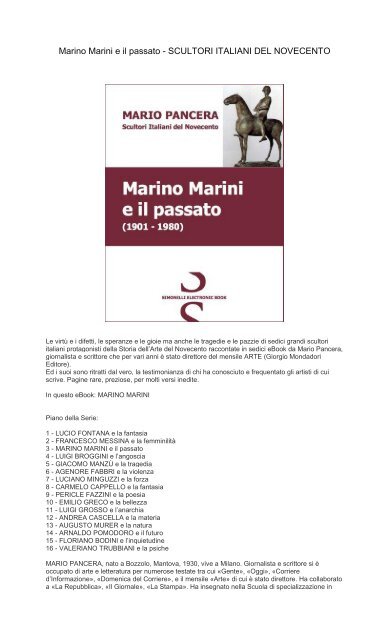 [ SCARICA ] Marino Marini e il passato - SCULTORI ITALIANI DEL NOVECENTO PDF