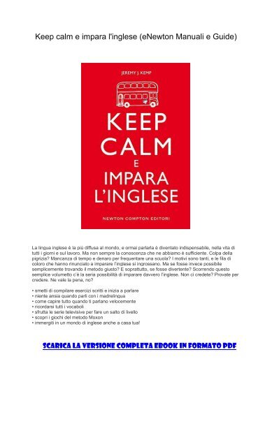 SCARICA ] Keep calm e impara l'inglese (eNewton Manuali e Guide) PDF