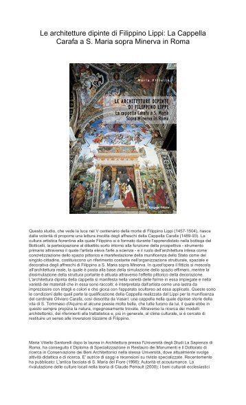 [ SCARICA ] Le architetture dipinte di Filippino Lippi La Cappella Carafa a S. Maria sopra Minerva in Roma PDF