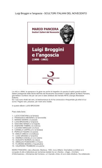 [ SCARICA ] Luigi Broggini e l'angoscia - SCULTORI ITALIANI DEL NOVECENTO PDF