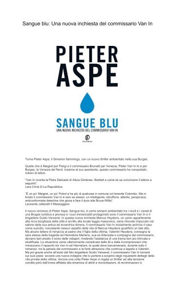 [ SCARICA ] Sangue blu Una nuova inchiesta del commissario Van In PDF