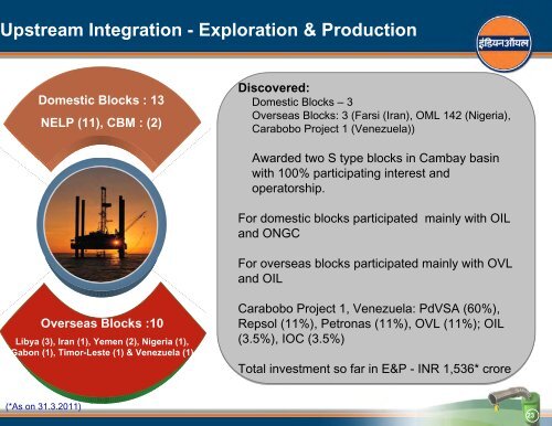 Presentation to Bankers - Indian Oil Corporation Limited