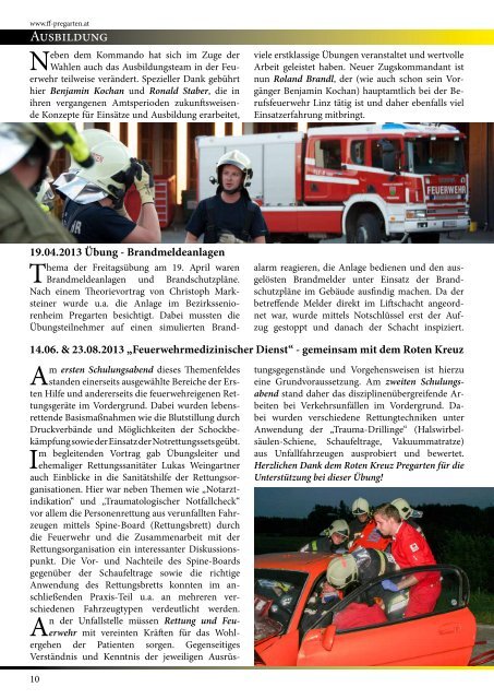 Jahresbericht 2013 - Freiwillige Feuerwehr Pregarten