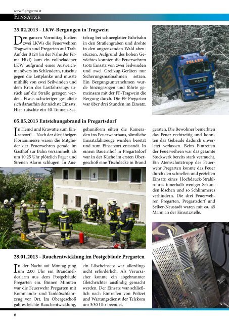 Jahresbericht 2013 - Freiwillige Feuerwehr Pregarten