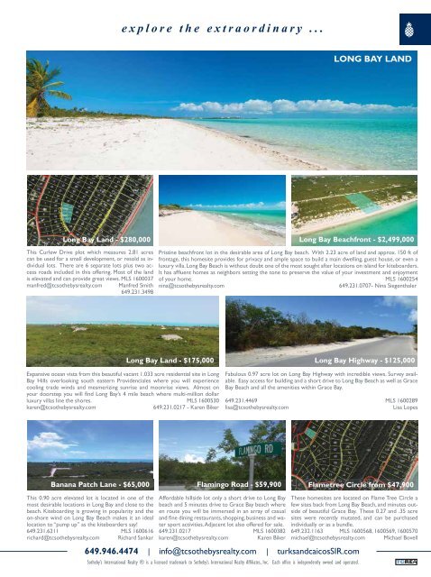 Turks and Caicos Islands Real Estate Winter/Spring 2016/17