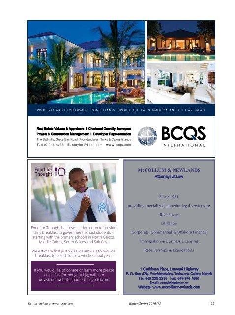 Turks and Caicos Islands Real Estate Winter/Spring 2016/17