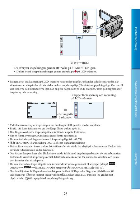 Sony HDR-CX505VE - HDR-CX505VE Istruzioni per l'uso Svedese